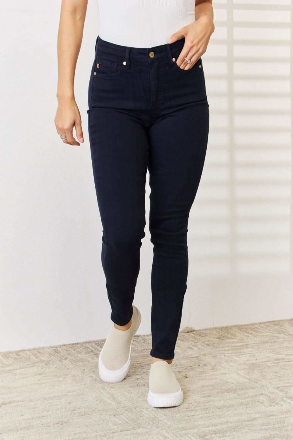 Judy Blue Full Size Garment Dyed Tummy Control Skinny Jeans in - Jeans photo