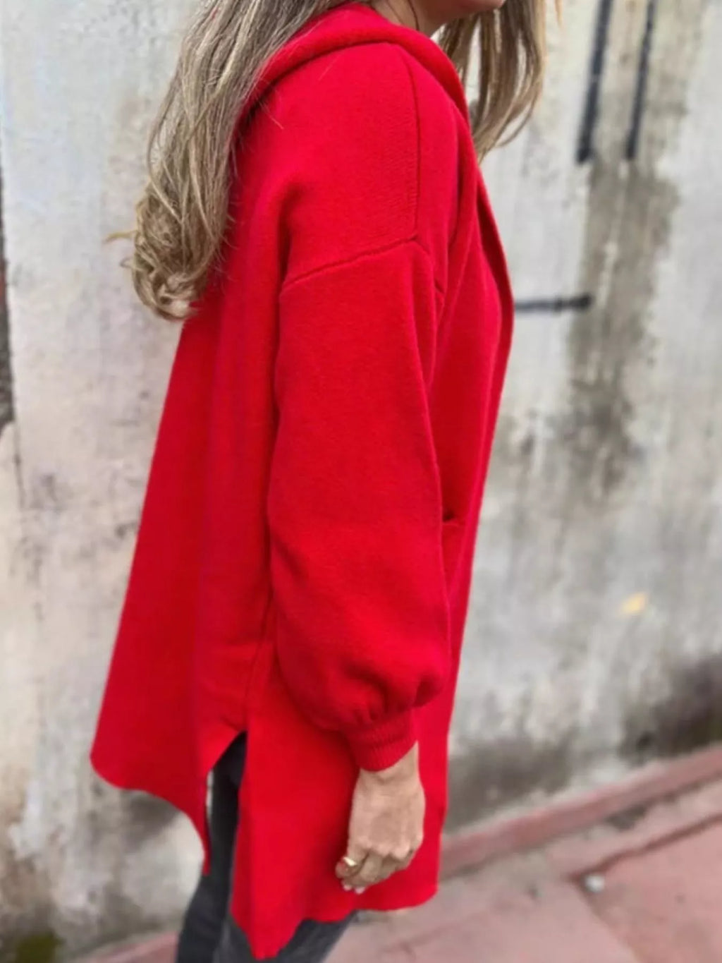 Full Size Open Front Drop Shoulder Hooded Cardigan Plus Size - SwagglyLife Home & Fashion