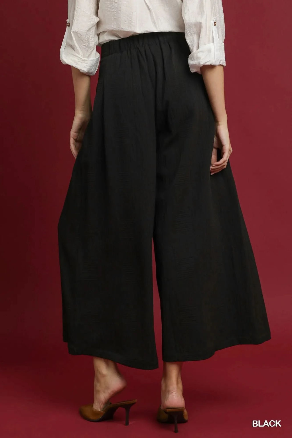 Umgee Elastic Waist Wide Leg Pants in - photo