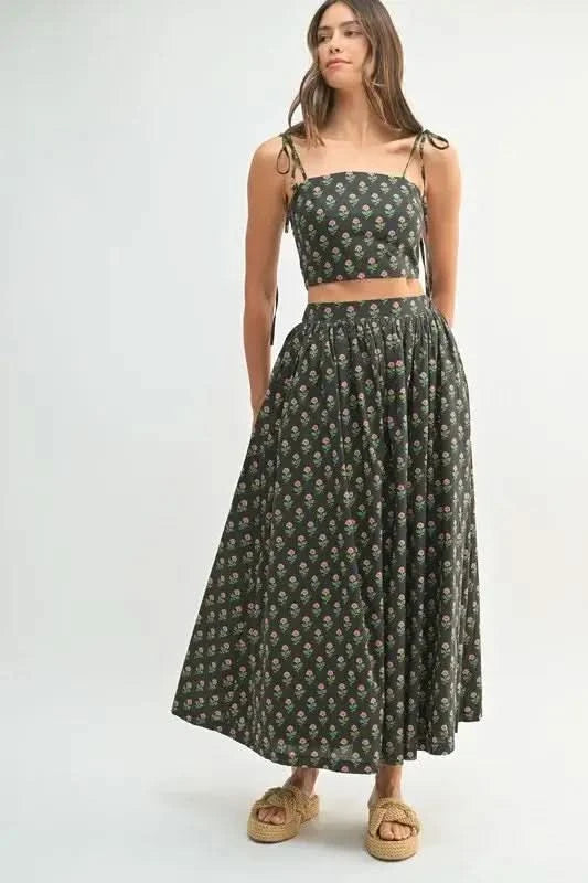 MABLE Floral Crop Top and Skirt Set in - photo