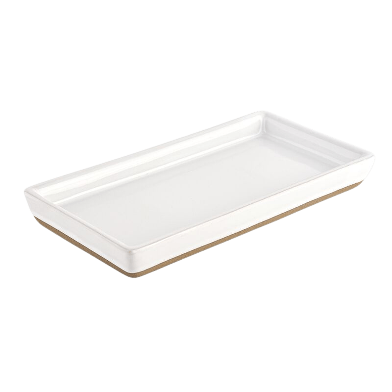 White Stoneware Tray in - Trays photo