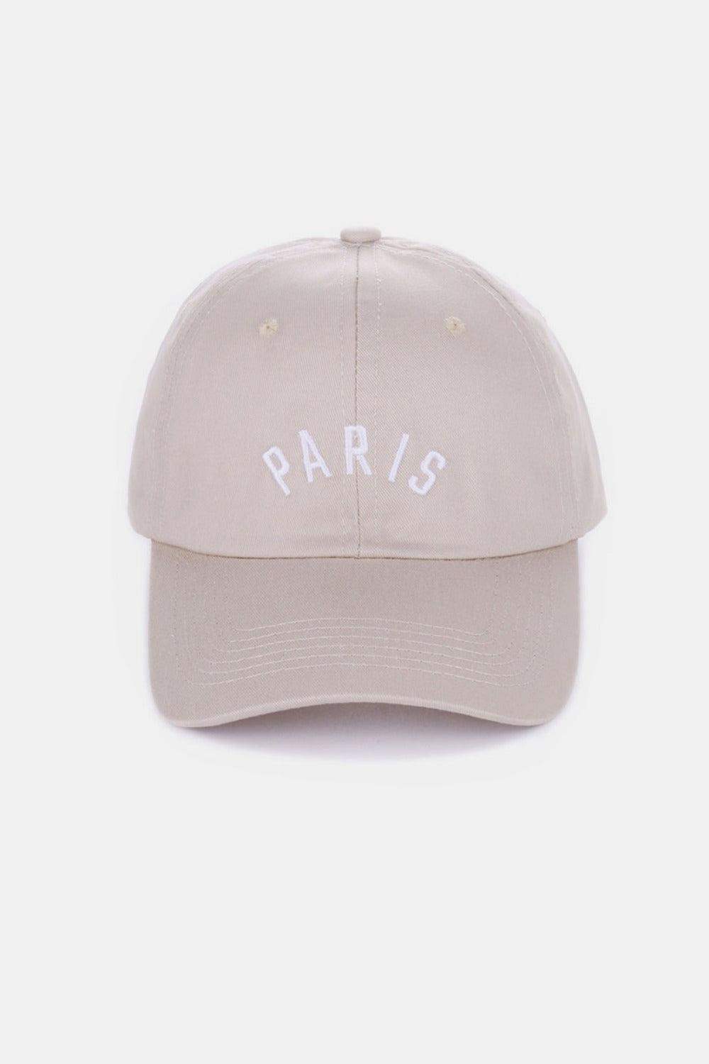 Zenana Embroidered City Baseball Cap in Paris Ash Mocha One Size - Hats photo
