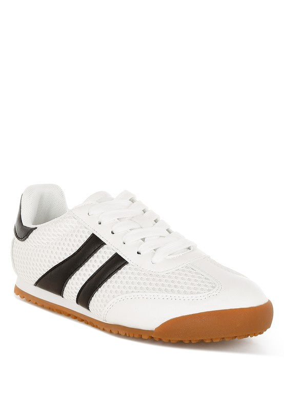 Blaster Casual Striped Lace-Up Sneakers in White - photo