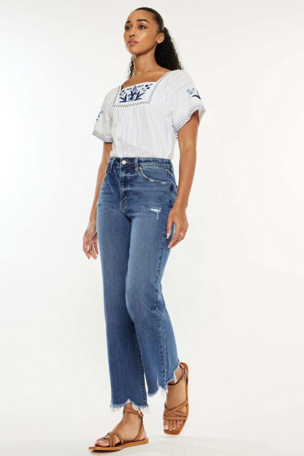 Kancan Full Size High Rise Slim Wide Leg Jeans in - photo