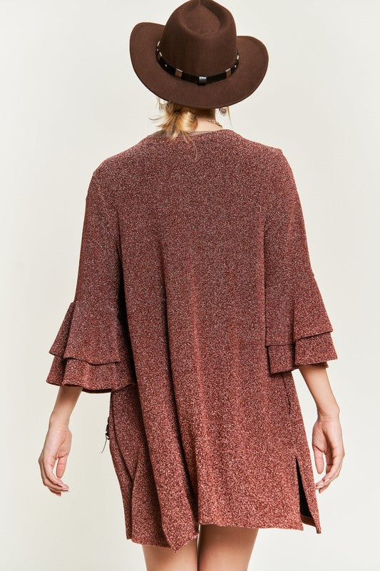 Glitter Bell Seeve Kimono Cardigan in - photo
