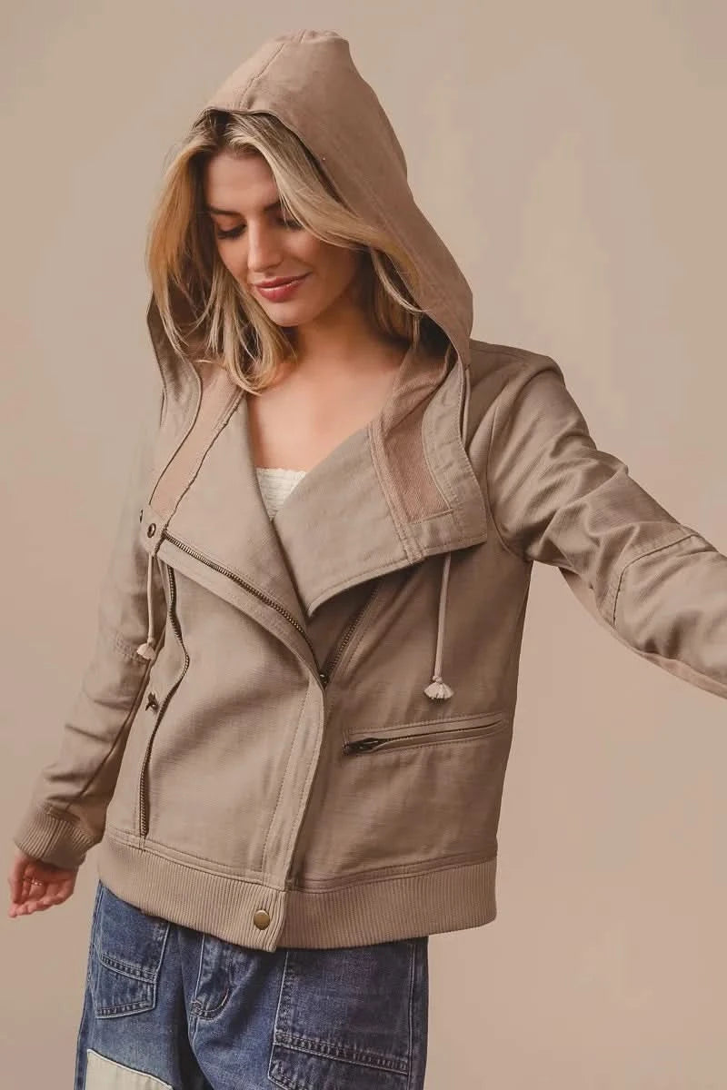 BiBi Textured Woven Rider Jacket in - photo