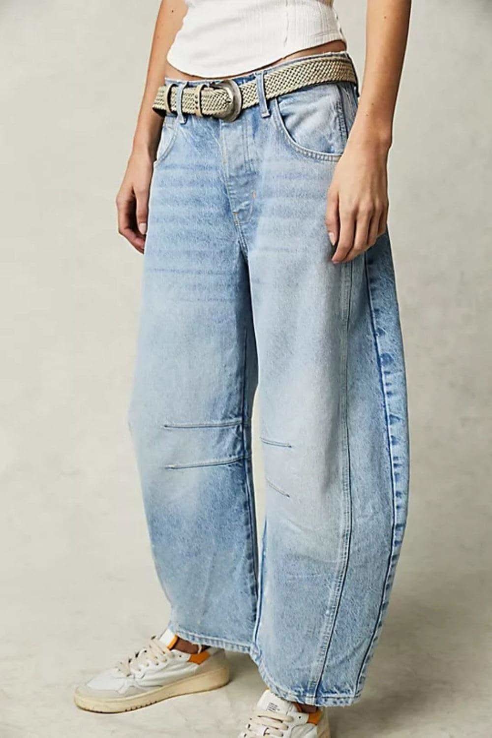 Stacy Wide Leg Jeans with Pockets - SwagglyLife Home & Fashion