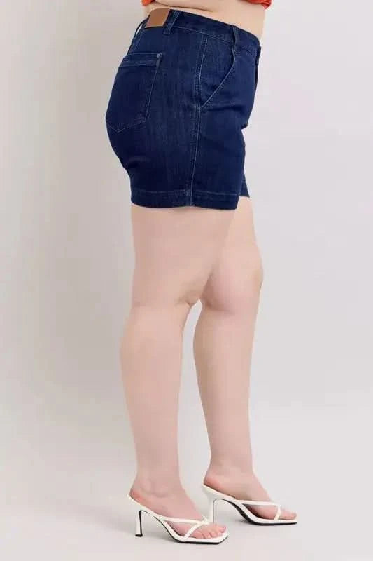 Judy Blue Plus Size High Waist Denim Shorts - SwagglyLife Home & Fashion