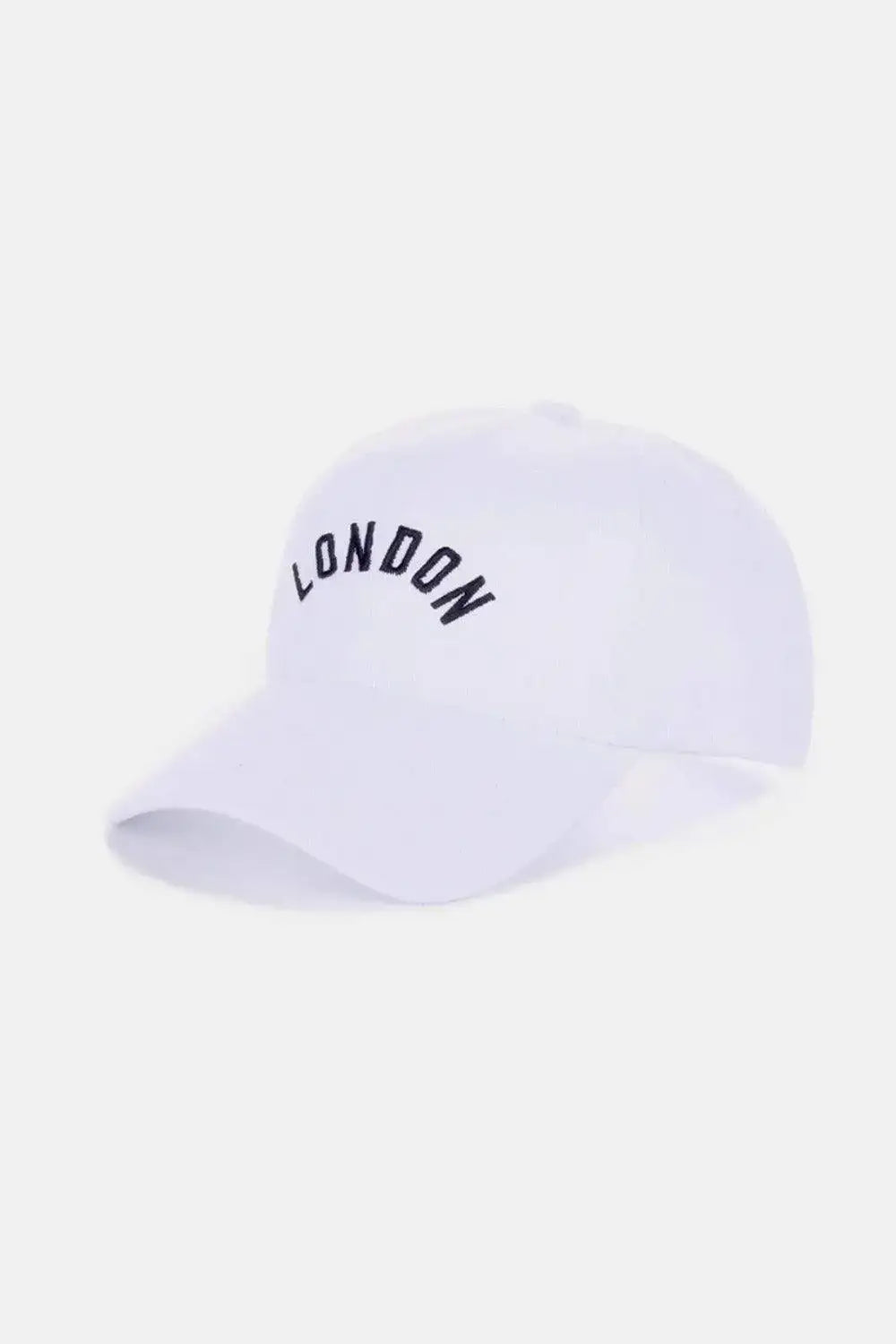 Zenana Embroidered City Baseball Cap in London White One Size - Hats photo