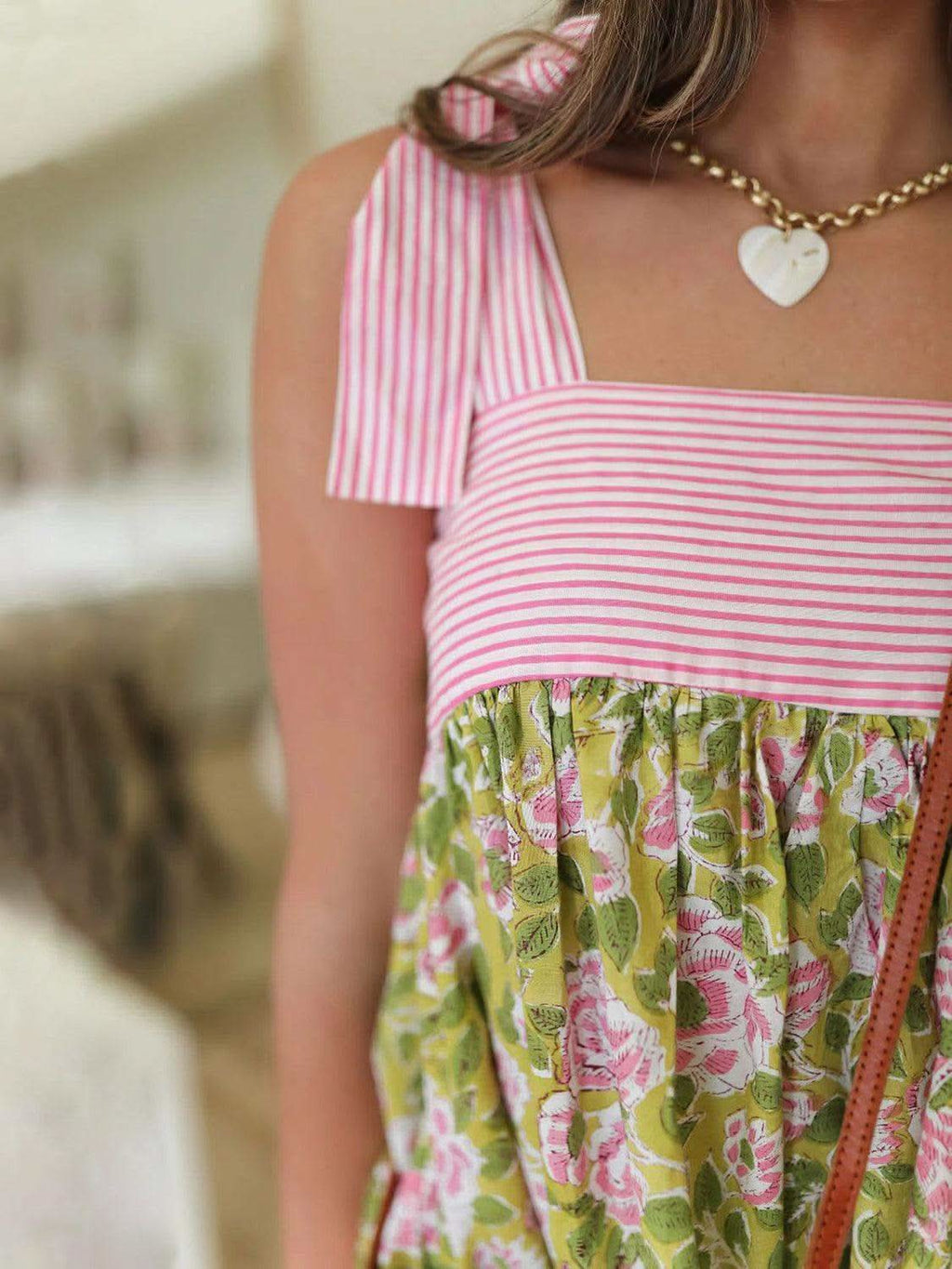 Printed Tie Shoulder Mini Cami Dress - SwagglyLife Home & Fashion