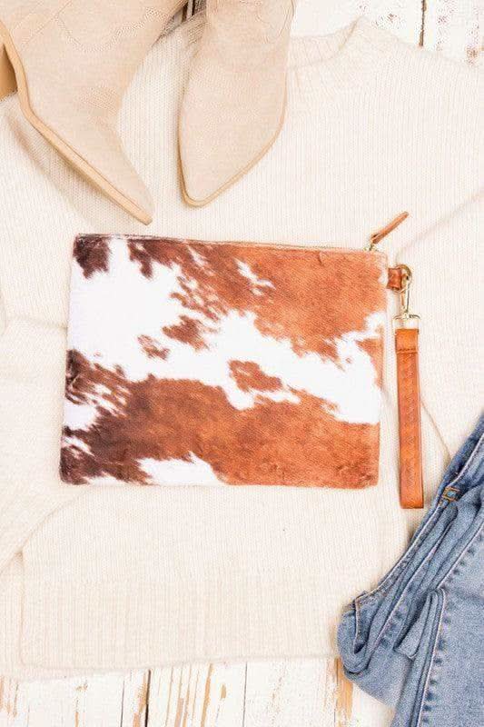 Faux Fur Cow Animal Print Clutch - SwagglyLife Home & Fashion