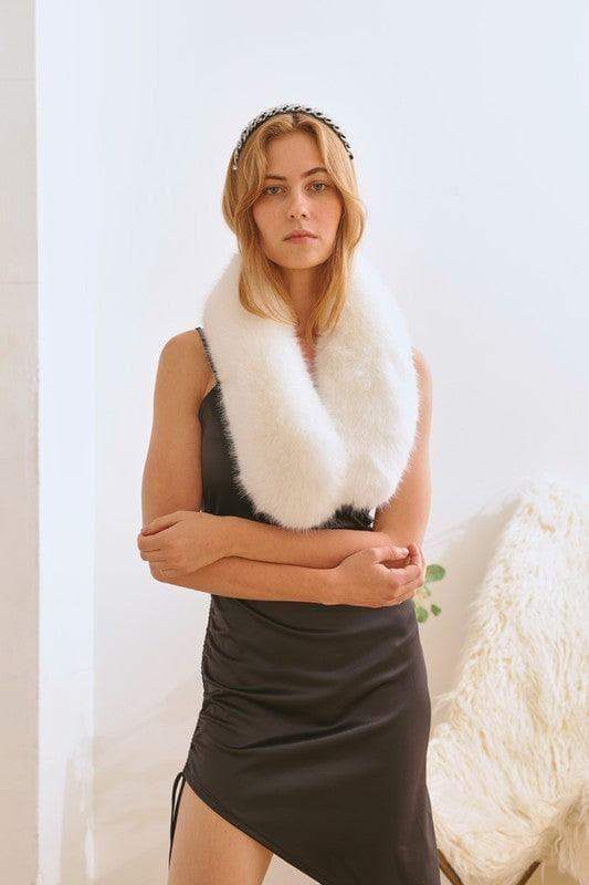 Faux Fur Short Collar Scarf in - Scarves photo