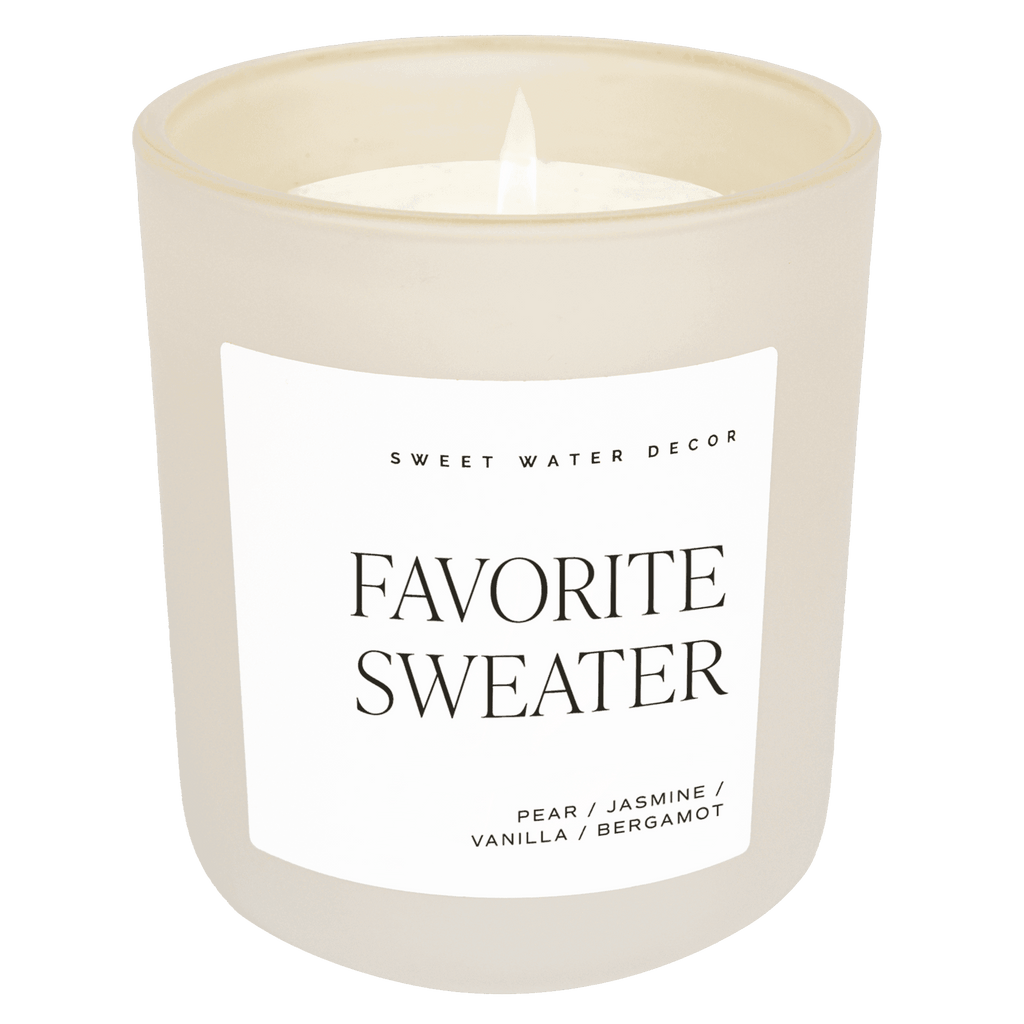 Favorite Sweater Soy Candle - Tan Matte Jar - 15 oz - SwagglyLife Home & Fashion