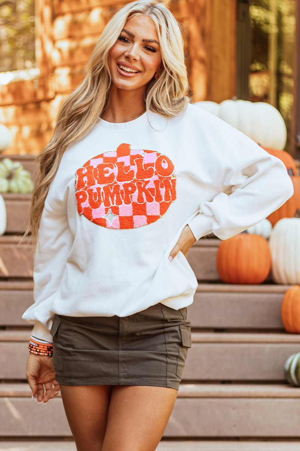 Blair Halloween Pumpkin Patched Pullover Sweatshirt in - Tops/Sweatshirts & Hoodies photo