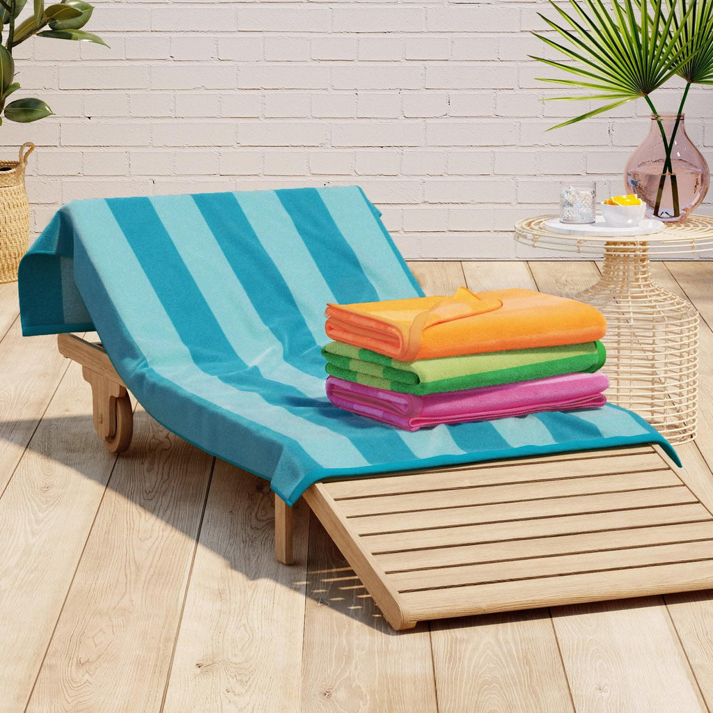 Cotton Velour Cabana Stripe Beach Towel - Novia Collection in - photo