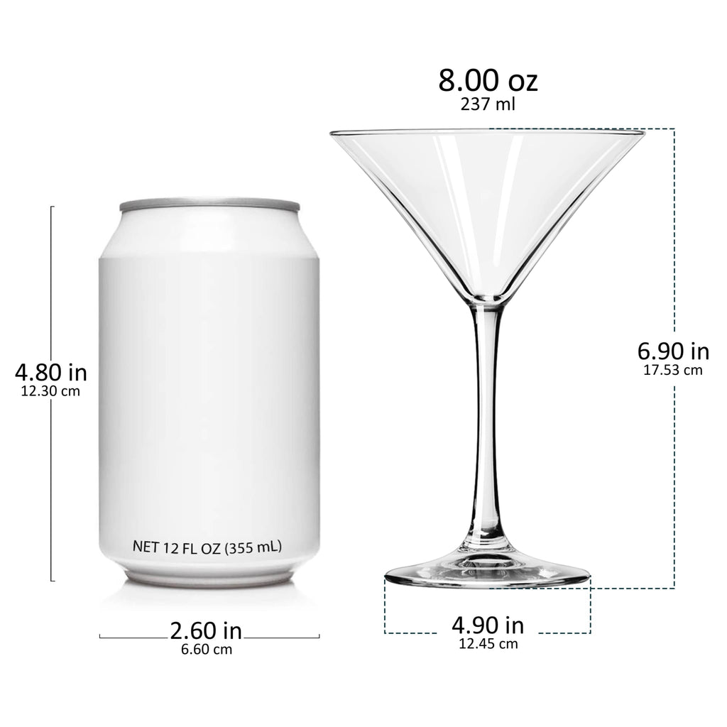 Libbey Entertaining Essentials Martini Glasses, 8 ounce, Set of 6 -
