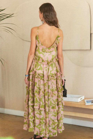 ADORA Ruffled Tiered Scoop Neck Cami Dress - SwagglyLife Home & Fashion ADORA Ruffled Tiered Scoop Neck Cami Dress - SwagglyLife Home & Fashion