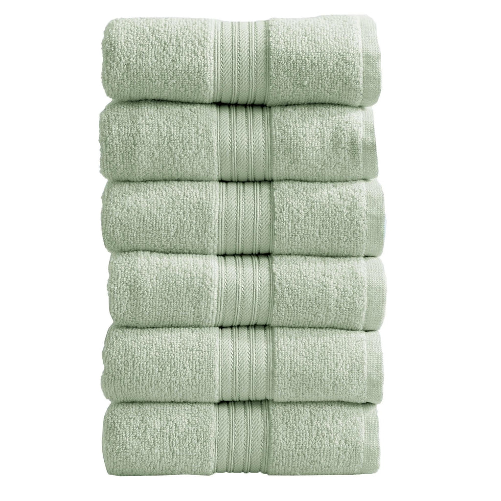 Cotton Terry Bath Towel Set - Cooper Collection in Hand Towel (Pack of 6) Seagreen - photo