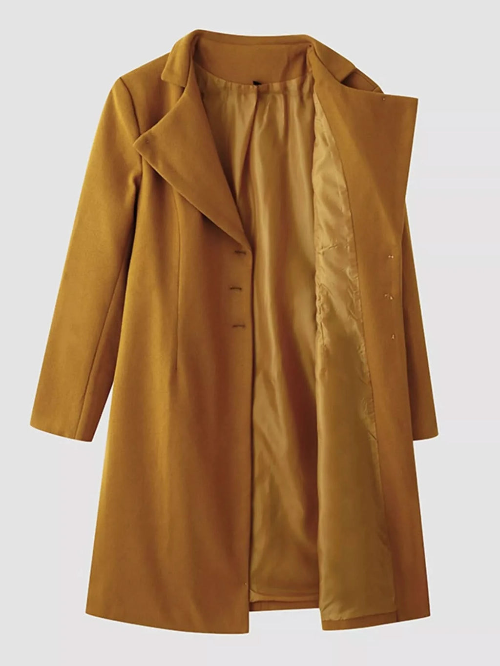 Single-Breasted Long Sleeve Overcoat Plus Size in - photo