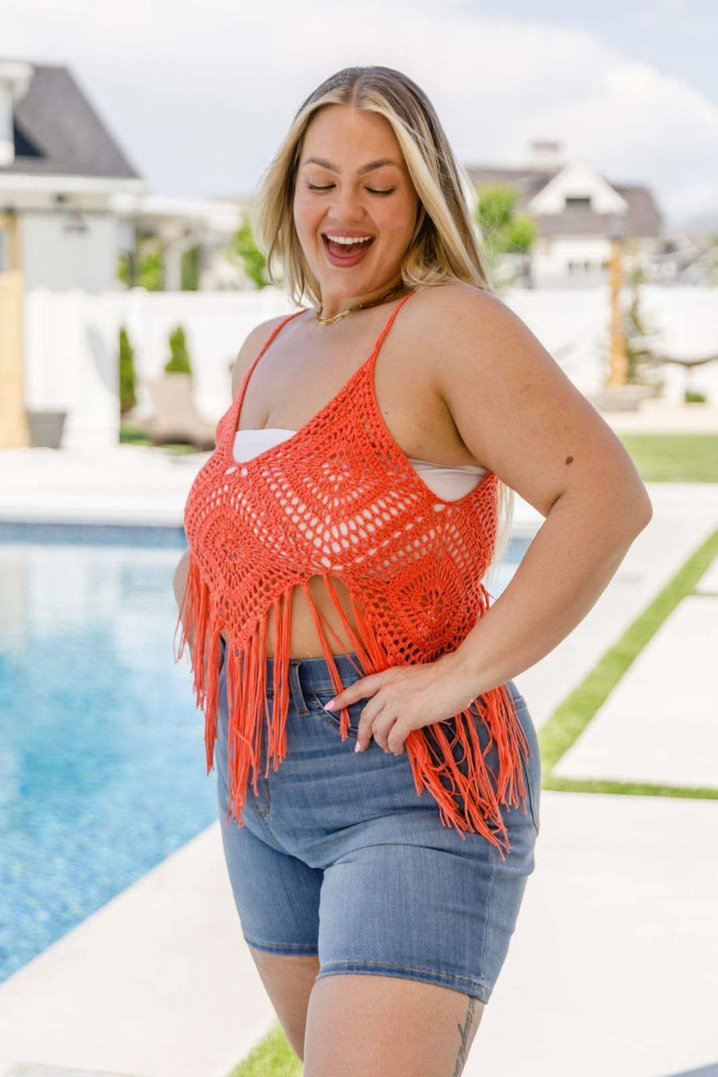 Festival Fringe Tank in Orange - SwagglyLife Home & Fashion