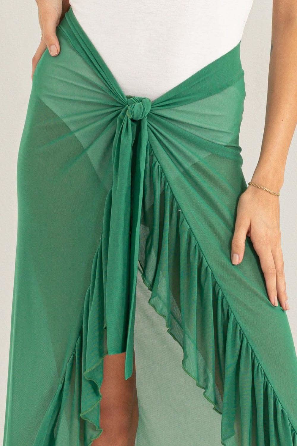 HYFVE Ruffle Trim Cover Up Sarong Skirt - SwagglyLife Home & Fashion