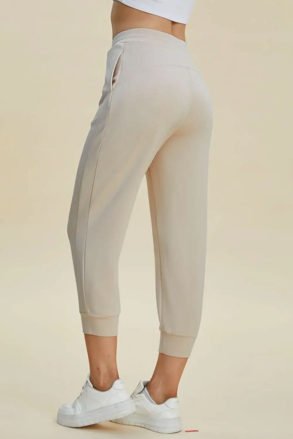 Basic Bae Full Size Air Scuba Drawstring High Waist Cropped Pants in - Bottoms photo