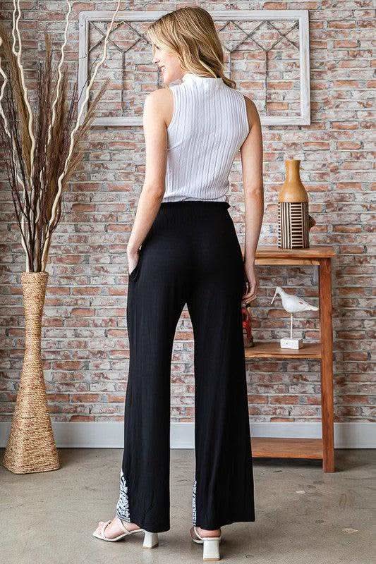 Heimish Full Size Solid Damask Casual Pants Plus Size in - Pants photo