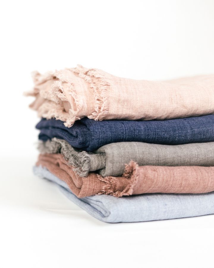 Stone Washed Linen Throw Blanket in - Blankets photo