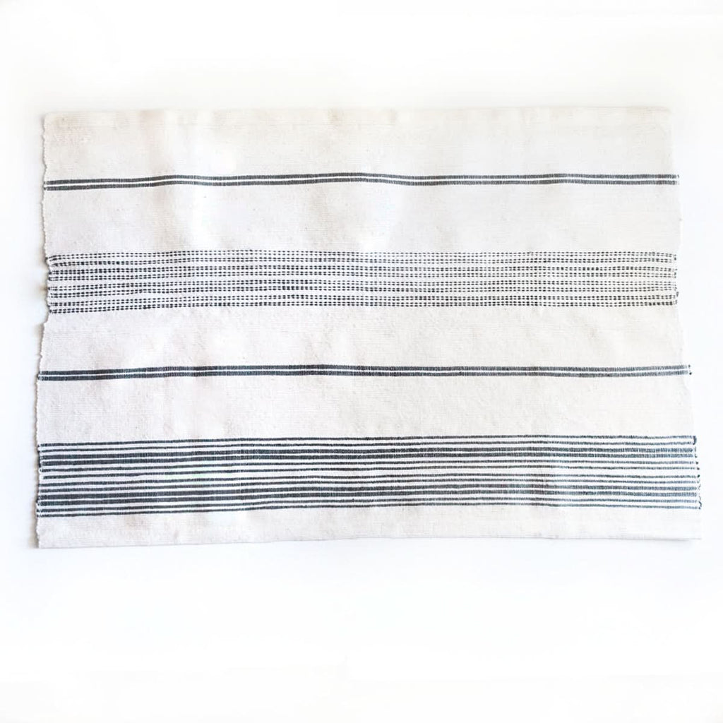 Aden Cotton Bath Mat in Natural with Grey - Bath Mats & Rugs photo