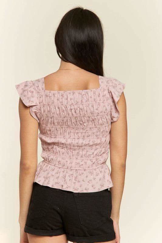 Floral print ruffled top - SwagglyLife Home & Fashion