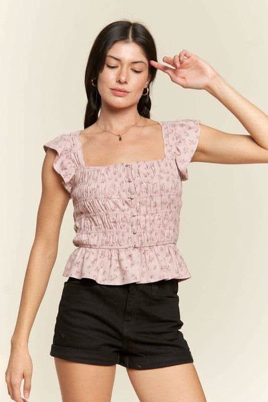 Floral print ruffled top - SwagglyLife Home & Fashion