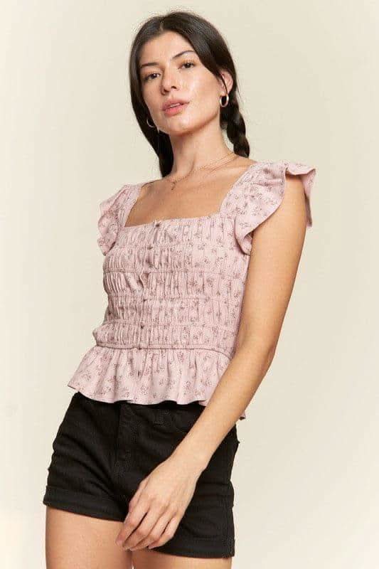 Floral print ruffled top - SwagglyLife Home & Fashion