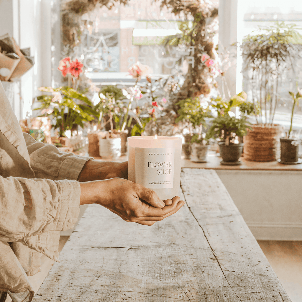 Flower Shop Soy Candle - Tan Matte Jar - 15 oz - SwagglyLife Home & Fashion