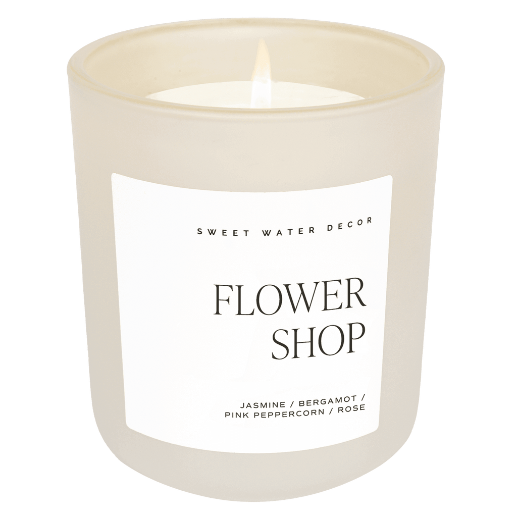 Flower Shop Soy Candle - Tan Matte Jar - 15 oz - SwagglyLife Home & Fashion
