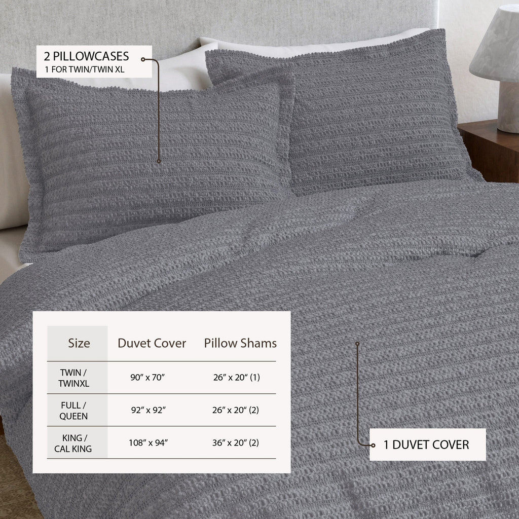 100% Cotton Honeycomb Waffle Duvet Set - Mattea Collection in - Duvet photo