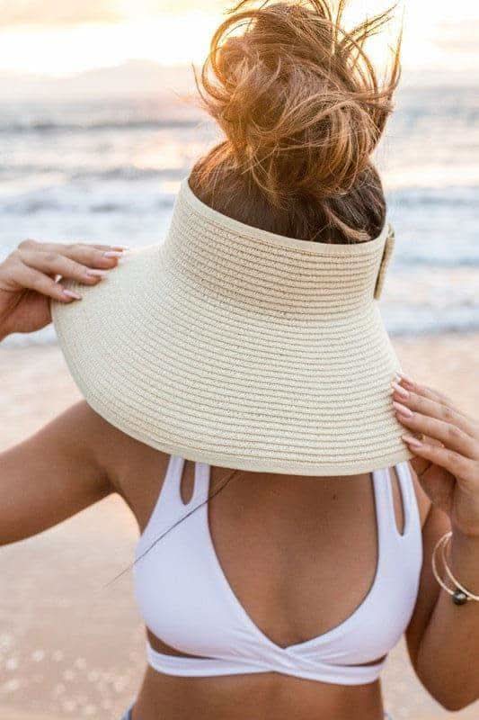 Foldable Wide Brim Bow Visor - SwagglyLife Home & Fashion