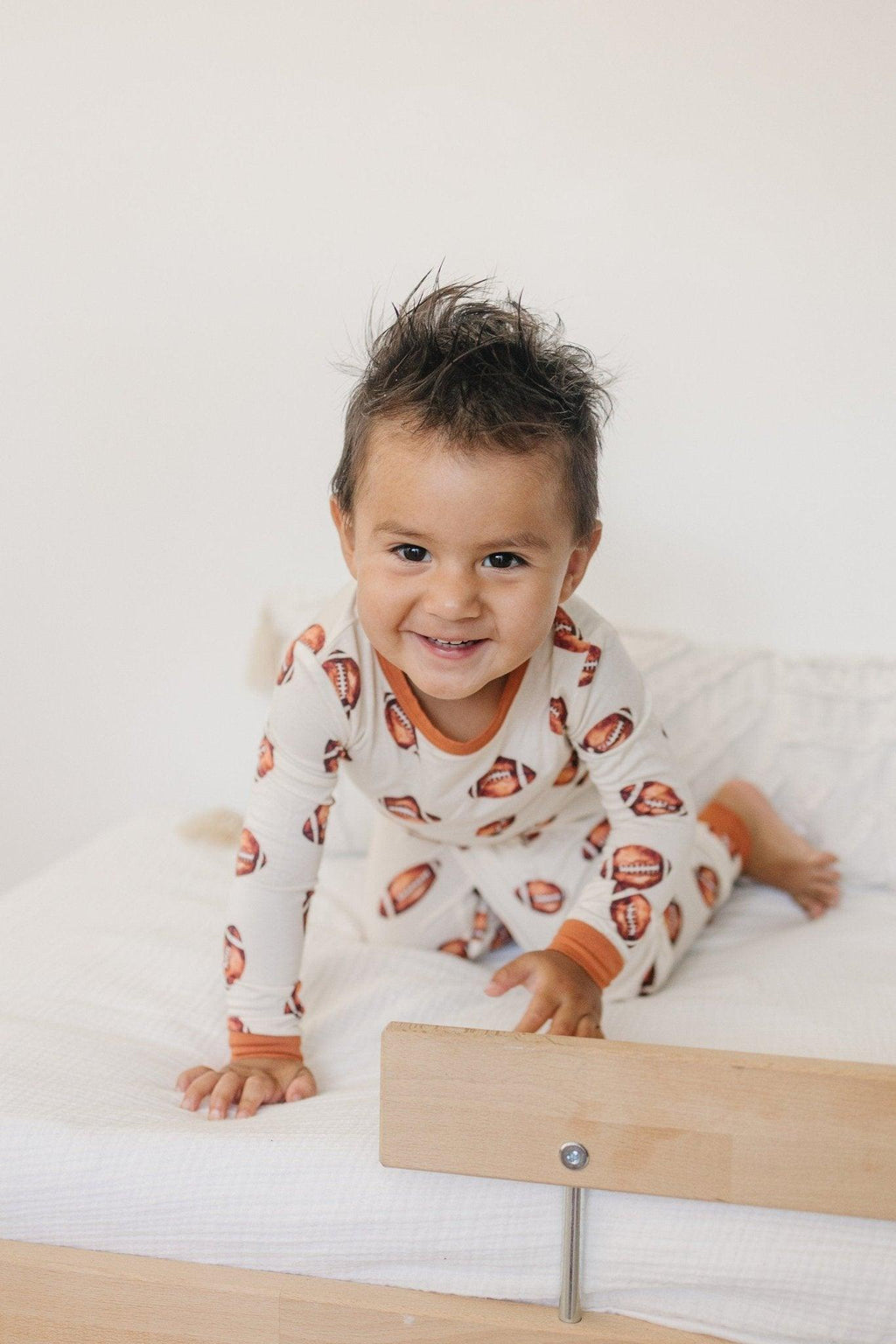 Football Print 2pc Bamboo Pajamas in - photo