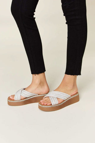 Forever Link Rhinestone Platform Wedge Sandals - SwagglyLife Home & Fashion Forever Link Rhinestone Platform Wedge Sandals - SwagglyLife Home & Fashion