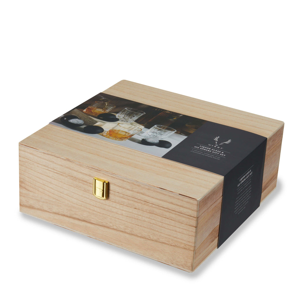 Viski 8-Piece Ice Sphere Mold and Crystal Rocks Glass Gift Set - SwagglyLife Home & Fashion