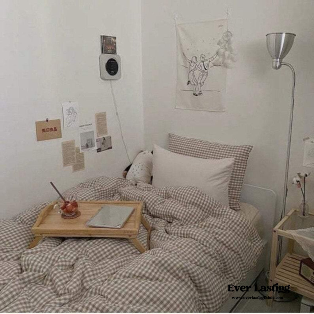 Gingham Bedding Set / Brown in - Bedding Set photo