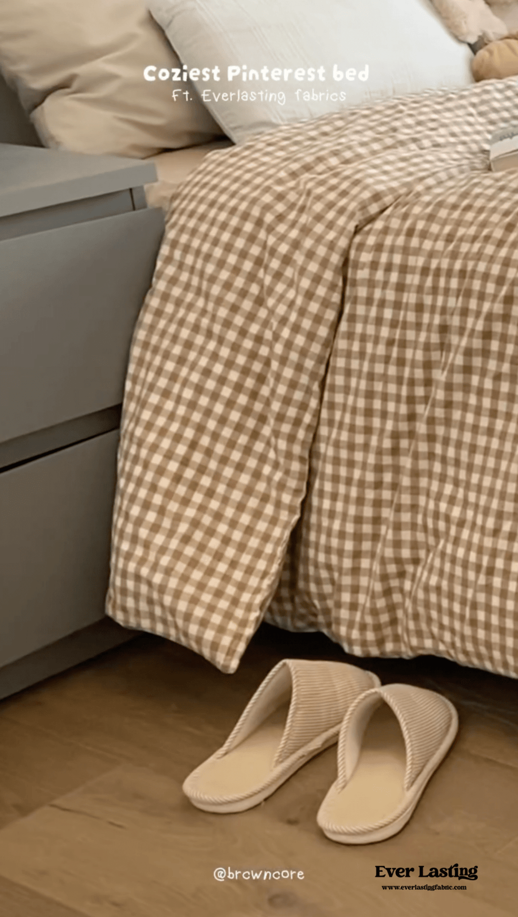 Gingham Bedding Set / Brown in - Bedding Set photo