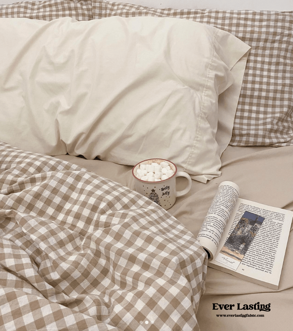 Gingham Bedding Set / Brown in - Bedding Set photo