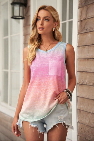 Gradient Pocket Tank - SwagglyLife Home & Fashion Gradient Pocket Tank - SwagglyLife Home & Fashion
