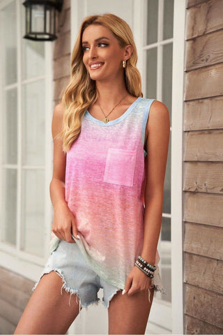 Gradient Pocket Tank - SwagglyLife Home & Fashion Gradient Pocket Tank - SwagglyLife Home & Fashion