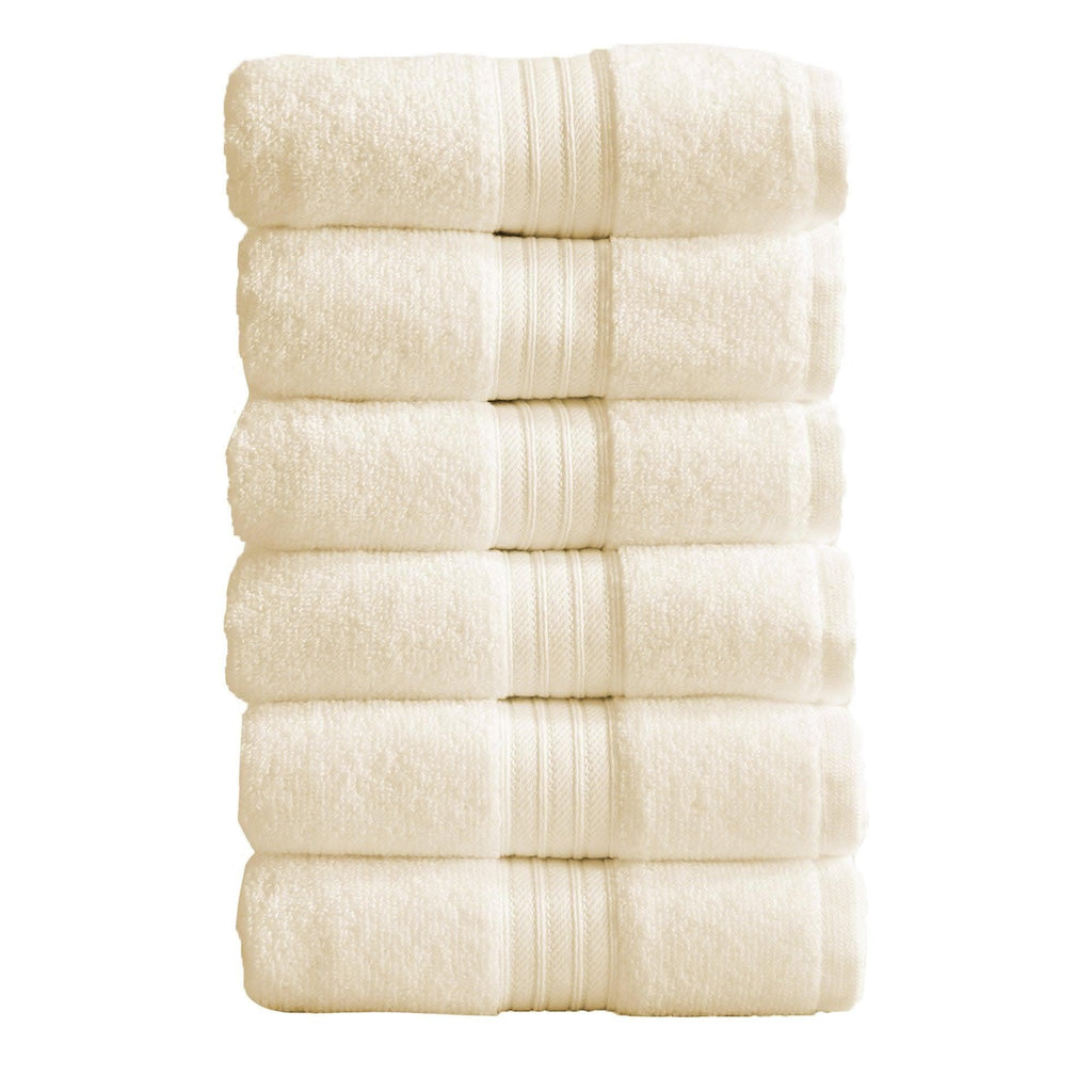 Cotton Terry Bath Towel Set - Cooper Collection in Hand Towel (Pack of 6) Ivory - photo