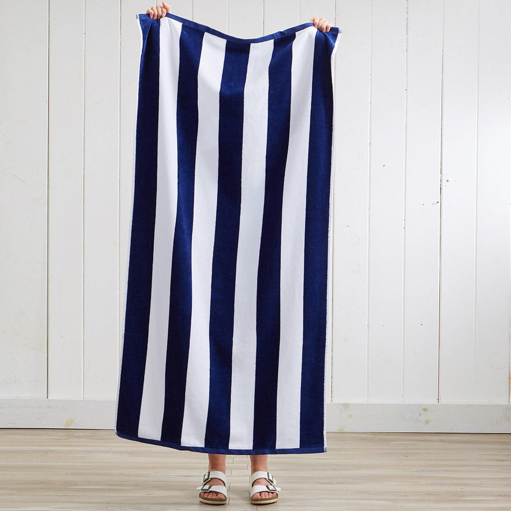 Cotton Velour Cabana Stripe Beach Towel - Novia Collection in - photo
