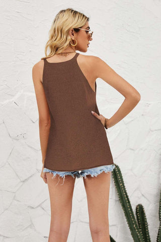 Grecian Neck Knit Tank - SwagglyLife Home & Fashion Grecian Neck Knit Tank - SwagglyLife Home & Fashion