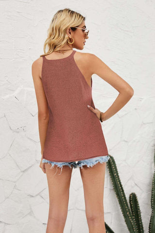Grecian Neck Knit Tank - SwagglyLife Home & Fashion Grecian Neck Knit Tank - SwagglyLife Home & Fashion