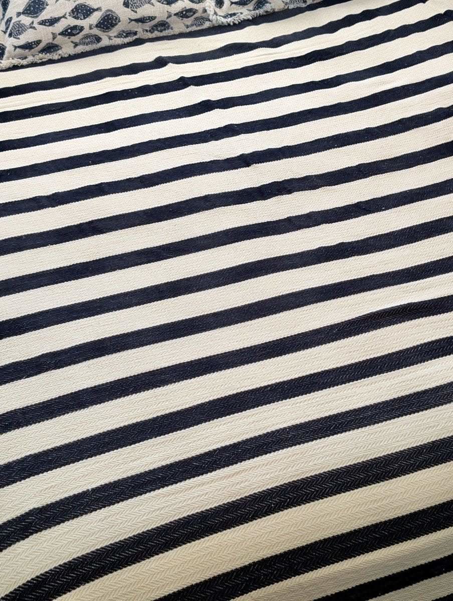 Harbor Stripe Bedspread - Classic, Breathable & Timeless Turkish Cotton in - Blanket photo