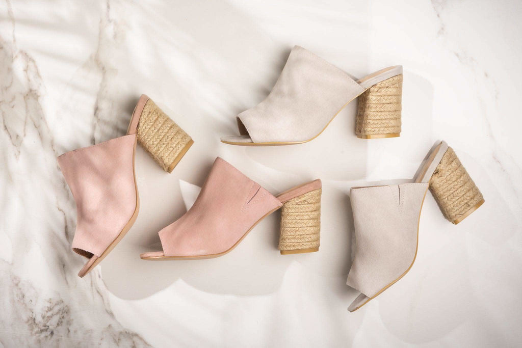 Helena Heeled Sandal in Blush Suede in - Shoes photo